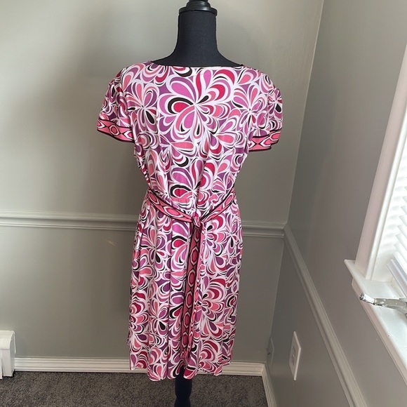 MOTHERHOOD Pink White Maternity V Neck Midi Dress Size XL - Picture 6 of 9